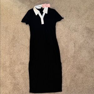 Oxford Black Dress with White Collar